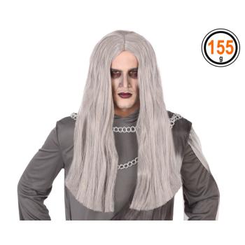PELUCA HALLOWEEN BRUJA GRIS LARGO 60 CM