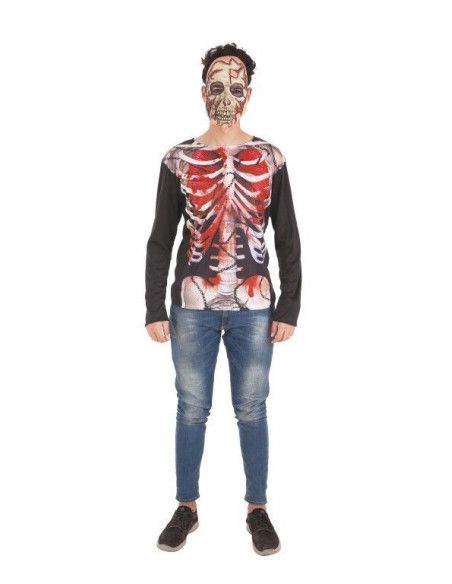 Camiseta de Esqueleto Sangriento para Hombre - Camiseta Disfraz para Adultos - Super Ofertas  - MisterDisfraz.com
