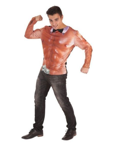 Camiseta de Stripper Cachas para Hombre - Camiseta Disfraz para Adultos - Super Ofertas  - MisterDisfraz.com