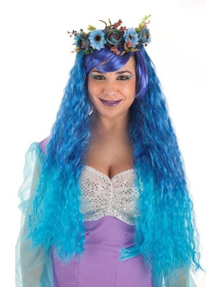 Peluca de Sirena para Mujer - Peluca Melena Y Flequillo - MisterDisfraz.com