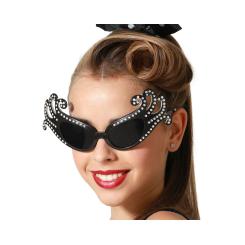 GAFAS NEGRO CARNAVAL BRILLANTES MUJER ADULTO