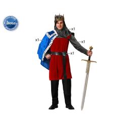 DISFRAZ REY MEDIEVAL CAPA AZUL HOMBRE ADULTO