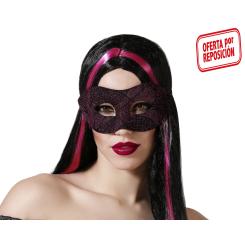 ANTIFAZ MORADO PURPURINA HALLOWEEN