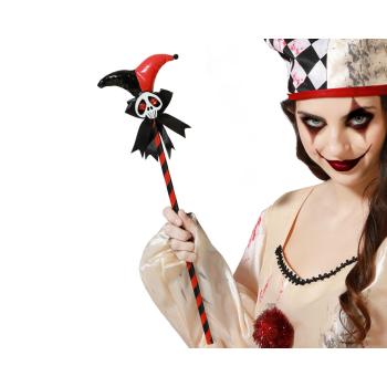 ACCESORIO FANTASÍA VARITA ARLEQUÍN ROJO NEGRO