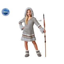 DISFRAZ ESQUIMAL GRIS NIÑA INFANTIL