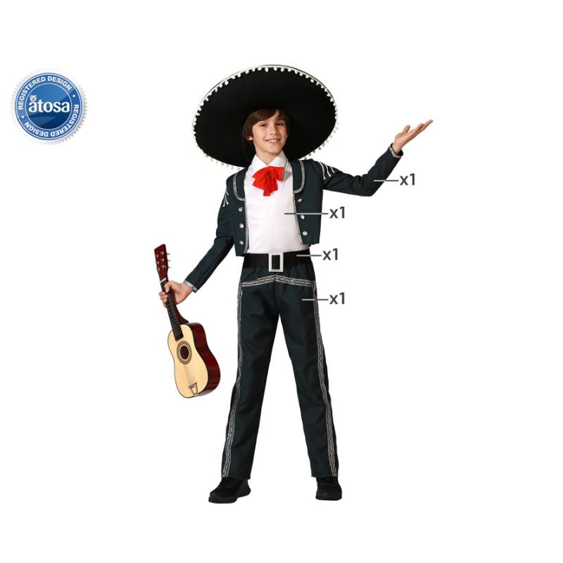 DISFRAZ MARIACHI TRAJE NEGRO NIÑO INFANTIL