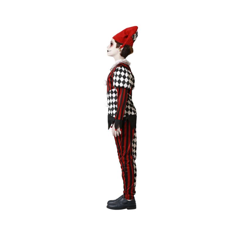 Disfraz arlequÍn halloween con gorro rojo niÑo