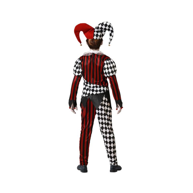 Disfraz arlequÍn halloween con gorro rojo niÑo
