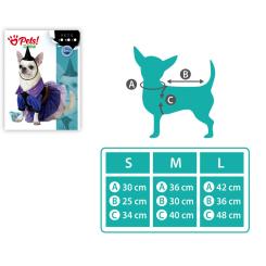 Disfraz para mascota bruja vestido violeta con sombrero