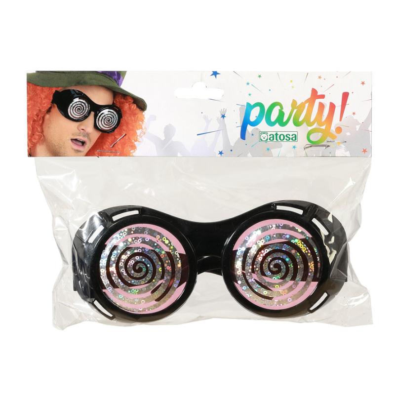 Gafas carnaval espirales negro adulto