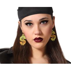 Pendientes dollar dorado mujer adulto