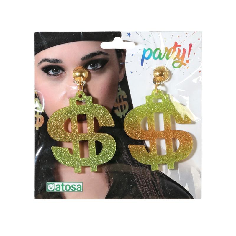 Pendientes dollar dorado mujer adulto