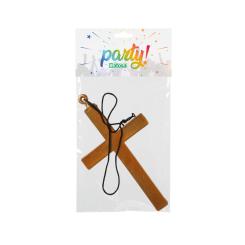 Cruz dorada 20 cm cordÓn negro