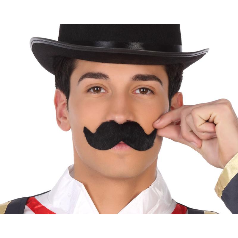 Bigote ancho carnaval negro hombre adulto