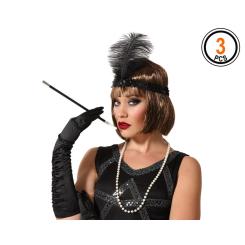 Set cabaret diadema collar y cigarrillo