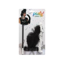 Set cabaret diadema collar y cigarrillo