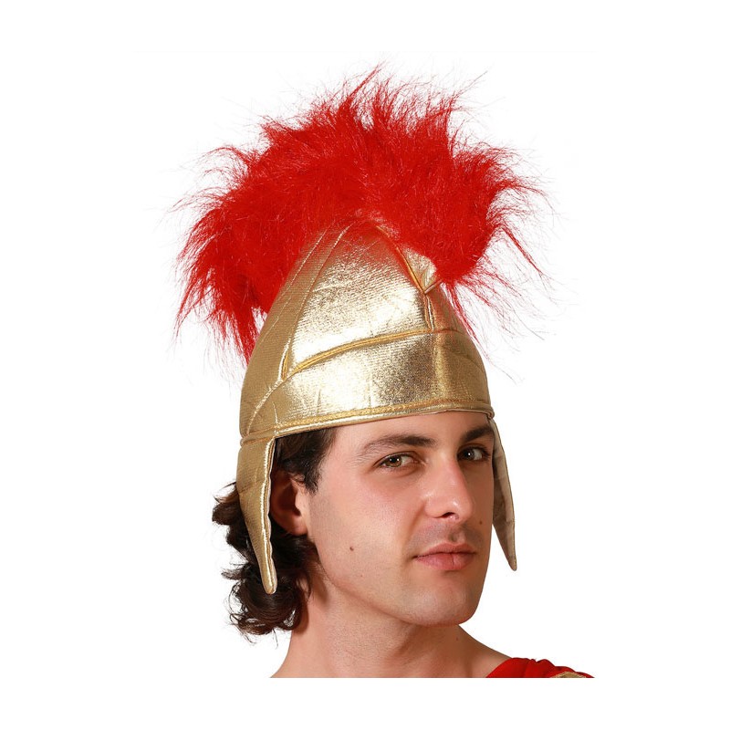 Casco de Romano con Pluma Roja