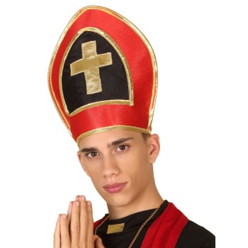 Sombrero Papa Religión Rojo Negro Para Hombre