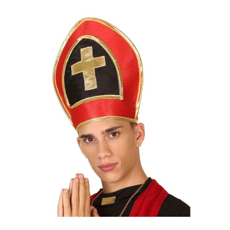 Sombrero Papa Religión Rojo Negro Para Hombre