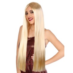 Peluca Lisa Larga Rubia de 80 Cm