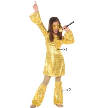 Disfraz Disco Dorado para Niña