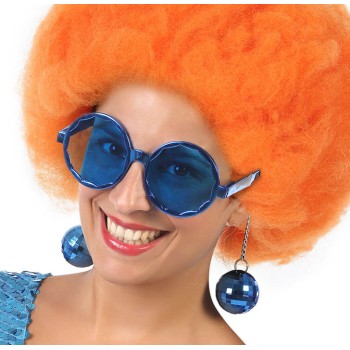 Gafas Redondas con Bolas Azules para Mujer