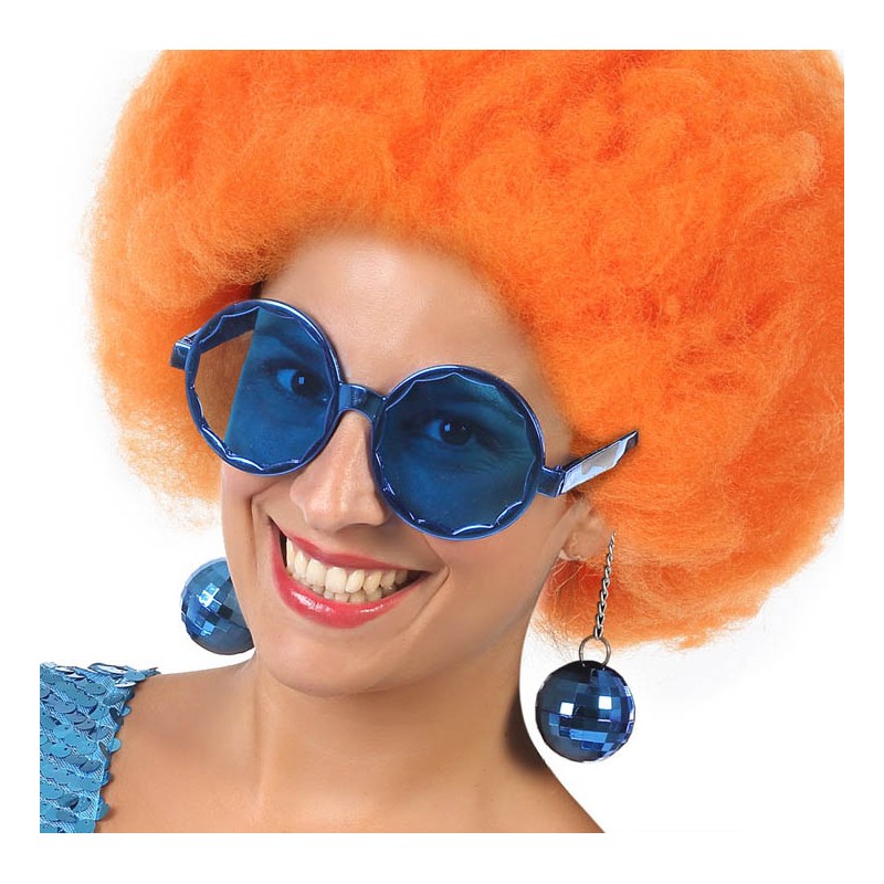 Gafas Redondas con Bolas Azules para Mujer