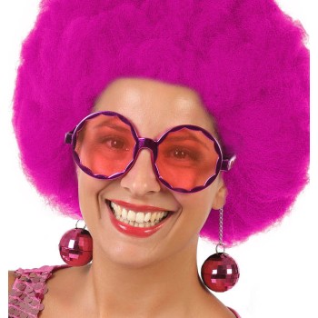 Gafas Redondas con Bolas Fucsia para  Mujer