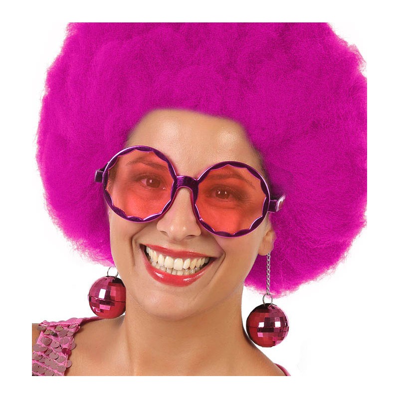 Gafas Redondas con Bolas Fucsia para  Mujer