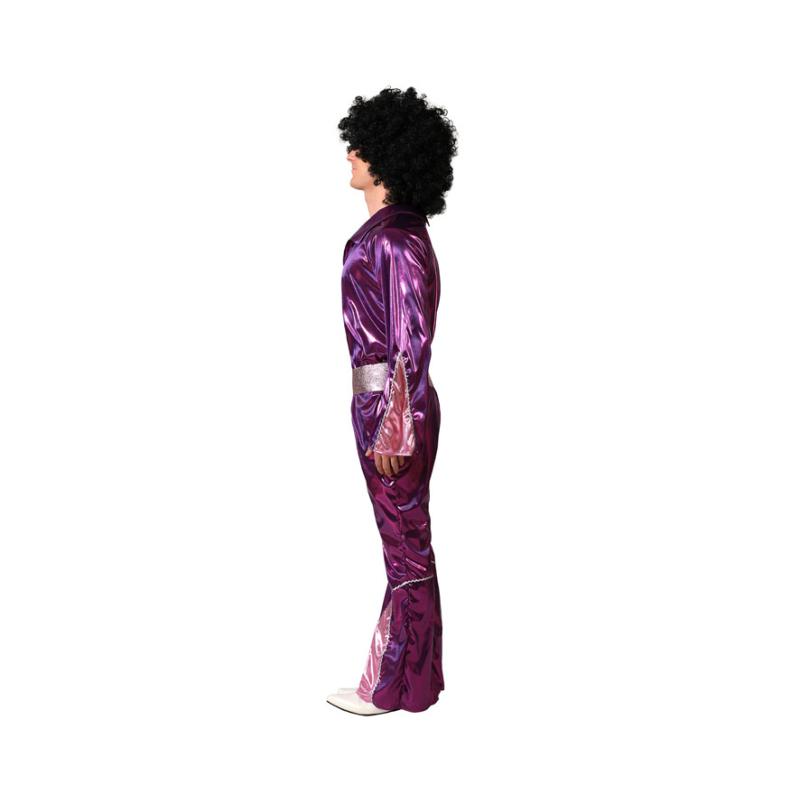 Disfraz disco hombre adulto fucsia con cinturÓn