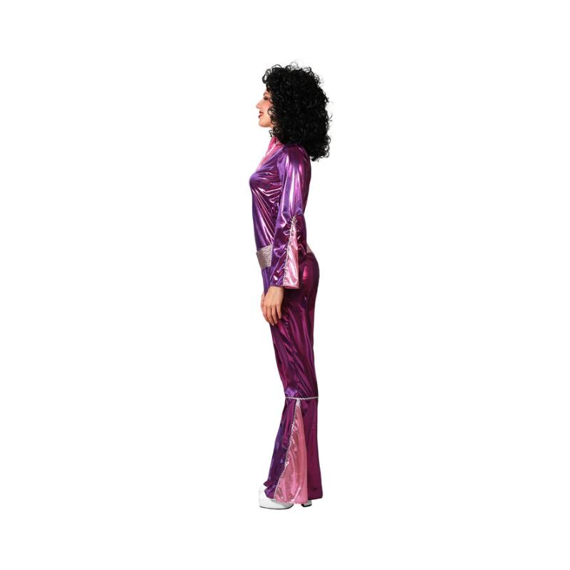 Disfraz disco mujer adulto fucsia con cinturÓn