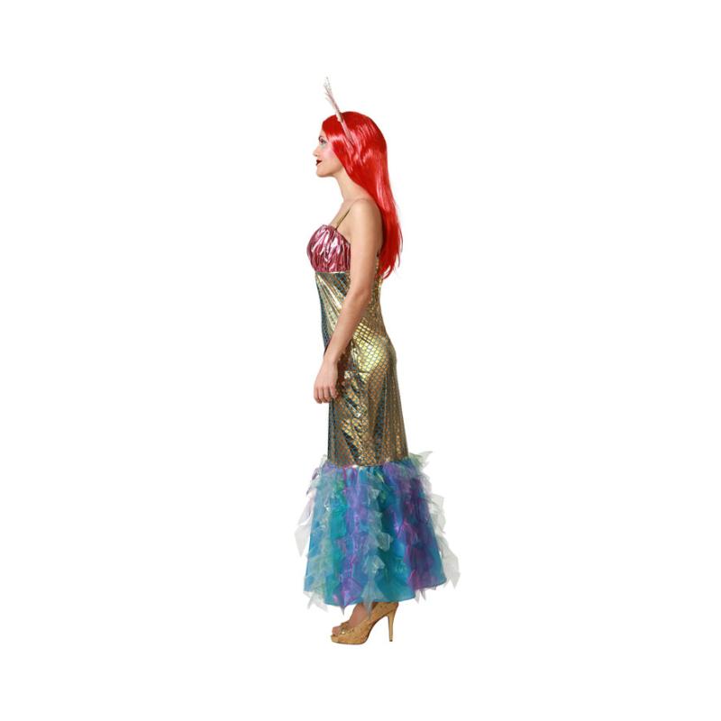 Disfraz sirena vestido multicolor mujer adulto