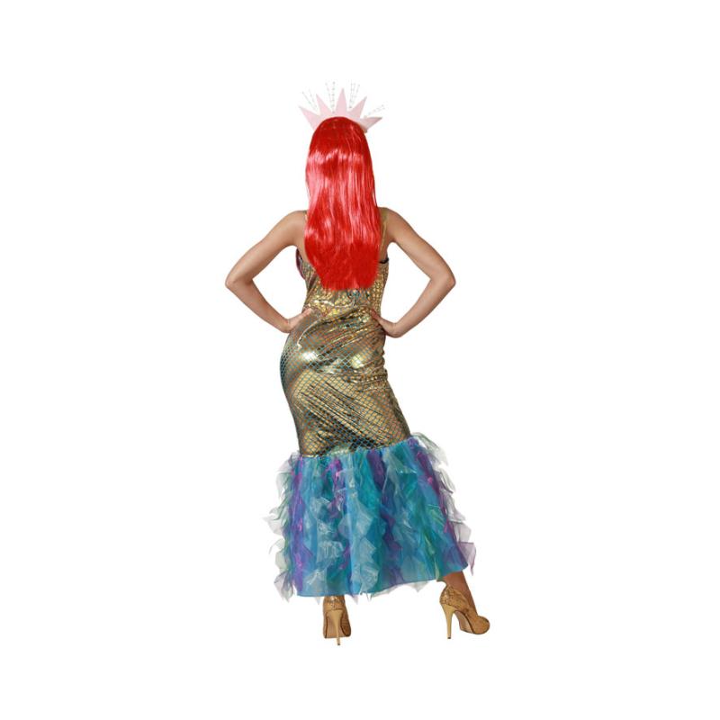 Disfraz sirena vestido multicolor mujer adulto