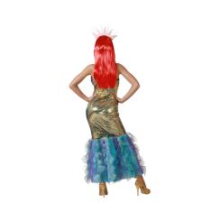 Disfraz sirena vestido multicolor mujer adulto