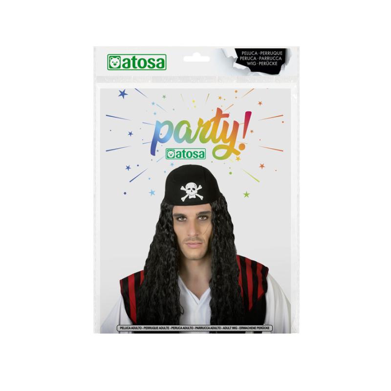 B/cart. peluca pirata larga