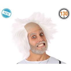 B/cart. peluca cientifico loco blanco