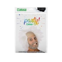 B/cart. peluca cientifico loco blanco