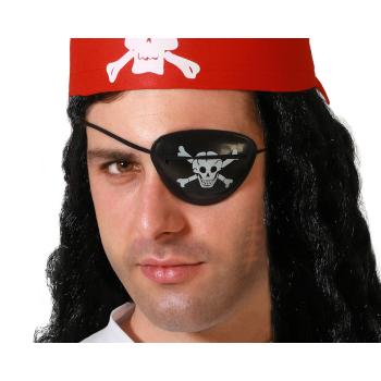 Parche pirata carnaval calavera negro hombre adulto