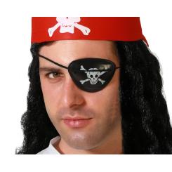 Parche pirata carnaval calavera negro hombre adulto