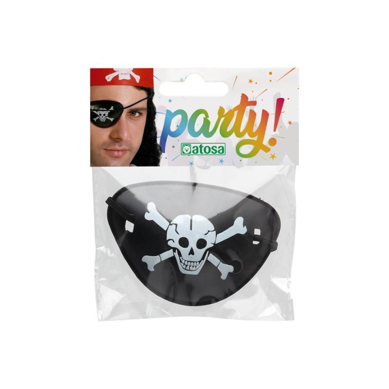 Parche pirata carnaval calavera negro hombre adulto