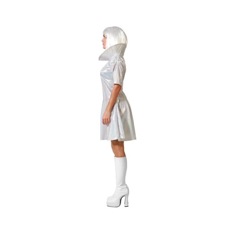 Disfraz galaxia vestido blanco mujer adulto