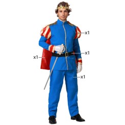 Disfraz de Príncipe Azul con capa para hombre