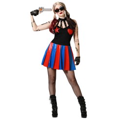 Disfraz de Arlequín Halloween Negro para mujer