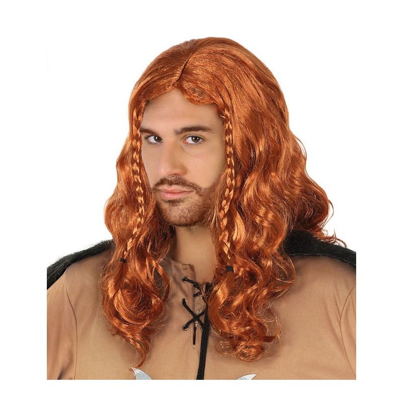 Peluca de Vikingo larga con trenzas