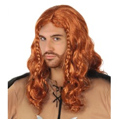 Peluca de Vikingo larga con trenzas