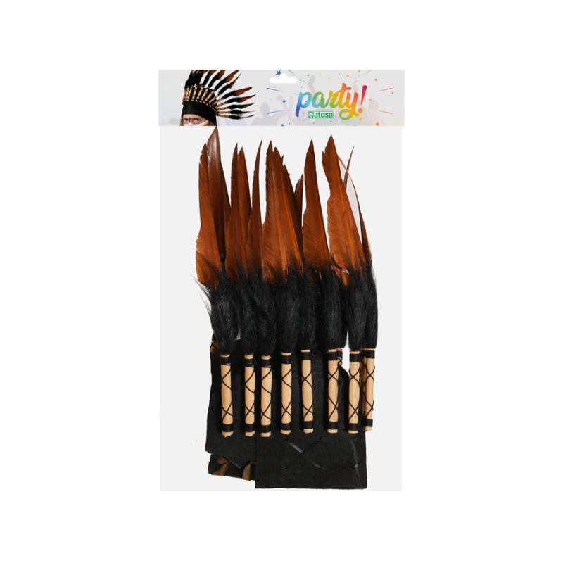 B/sol. penacho plumas indio marron