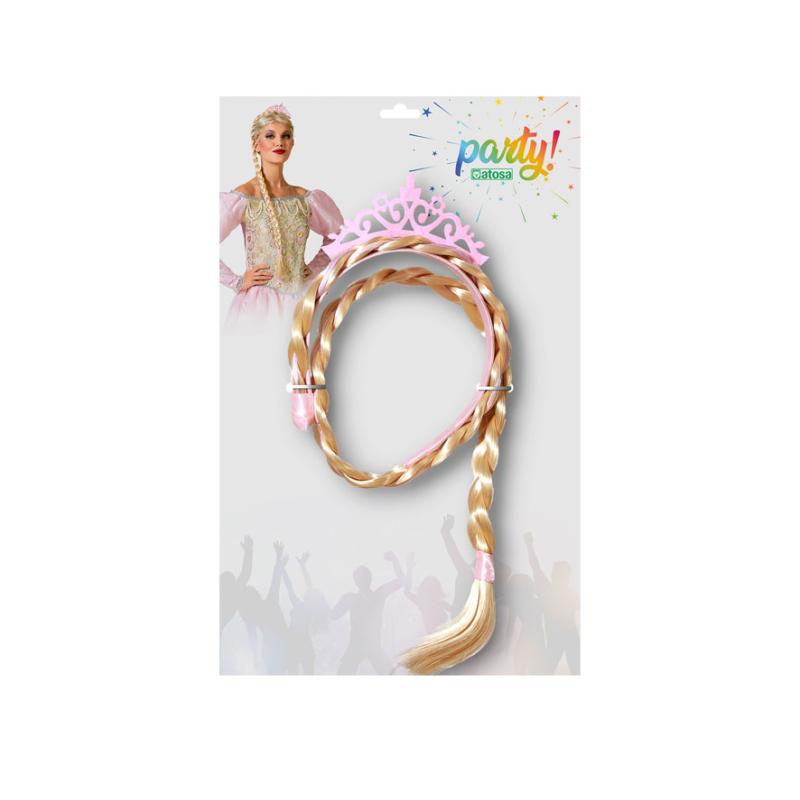 B/sol. diadema corona con trenza rosa