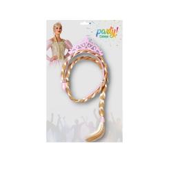 B/sol. diadema corona con trenza rosa