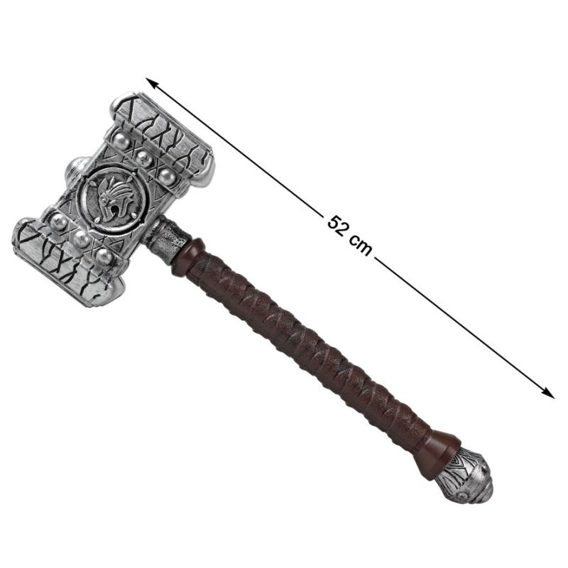 Arma maza martillo guerra plateado 50 cm