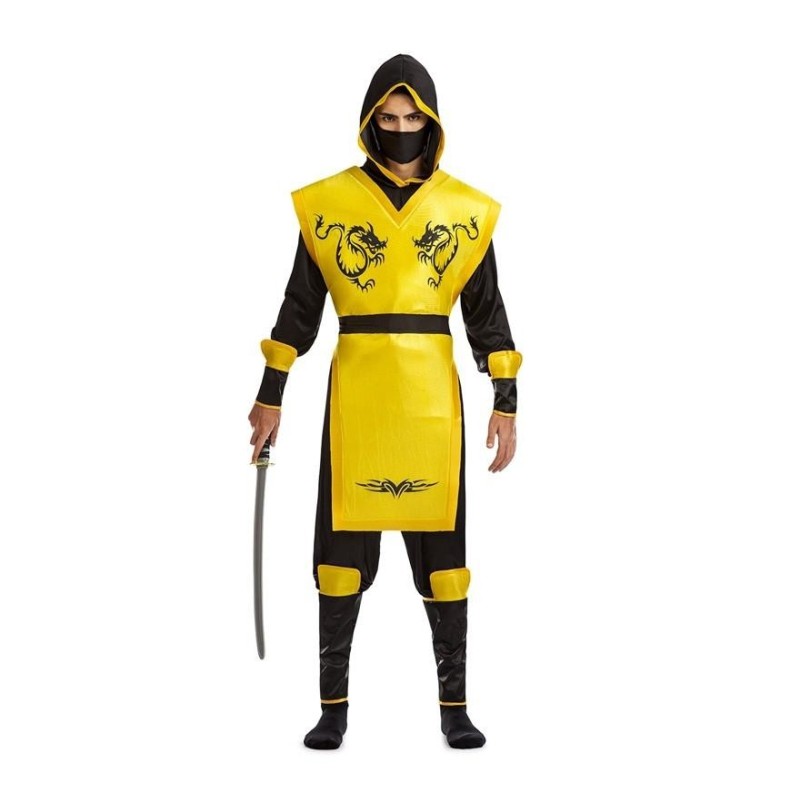 Disfraz de Ninja peto Amarillo para hombre